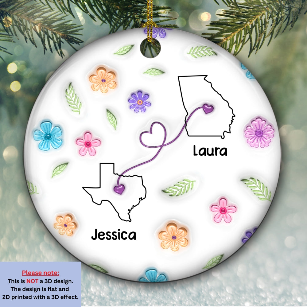 Way Too Many Miles Away - Personalized Custom 3D Inflated Effect Ceramic Ornament