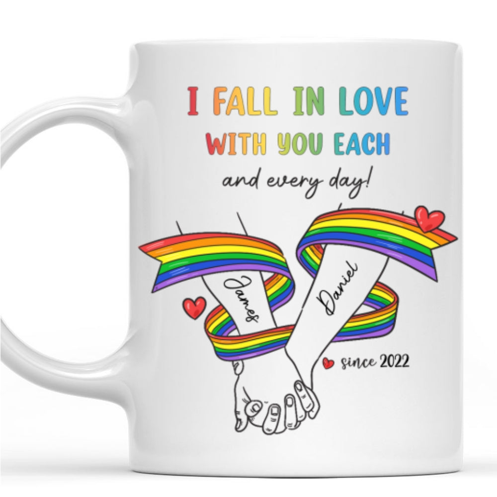 Love Grows Stronger Each Day - Personalized Custom Coffee Mug