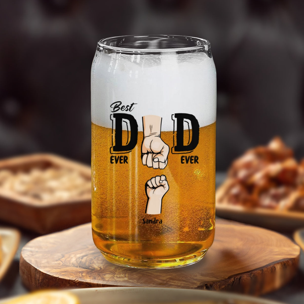 Best Dad Ever - Personalized Custom Beer Can Glass