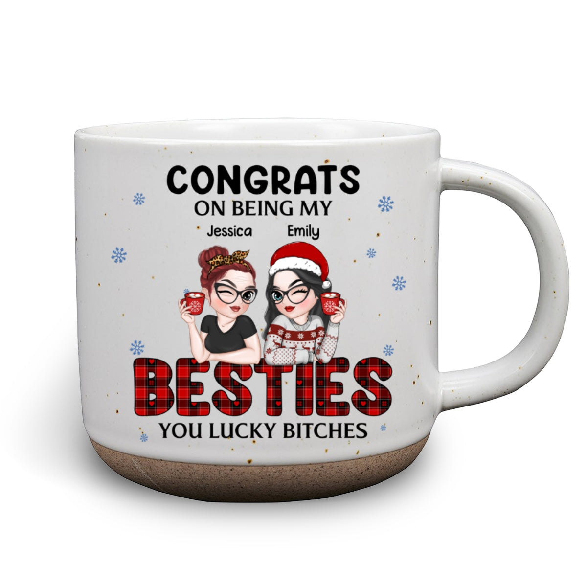 Congrats On Being My Bestie Christmas - Personalized Custom Pottery Mug
