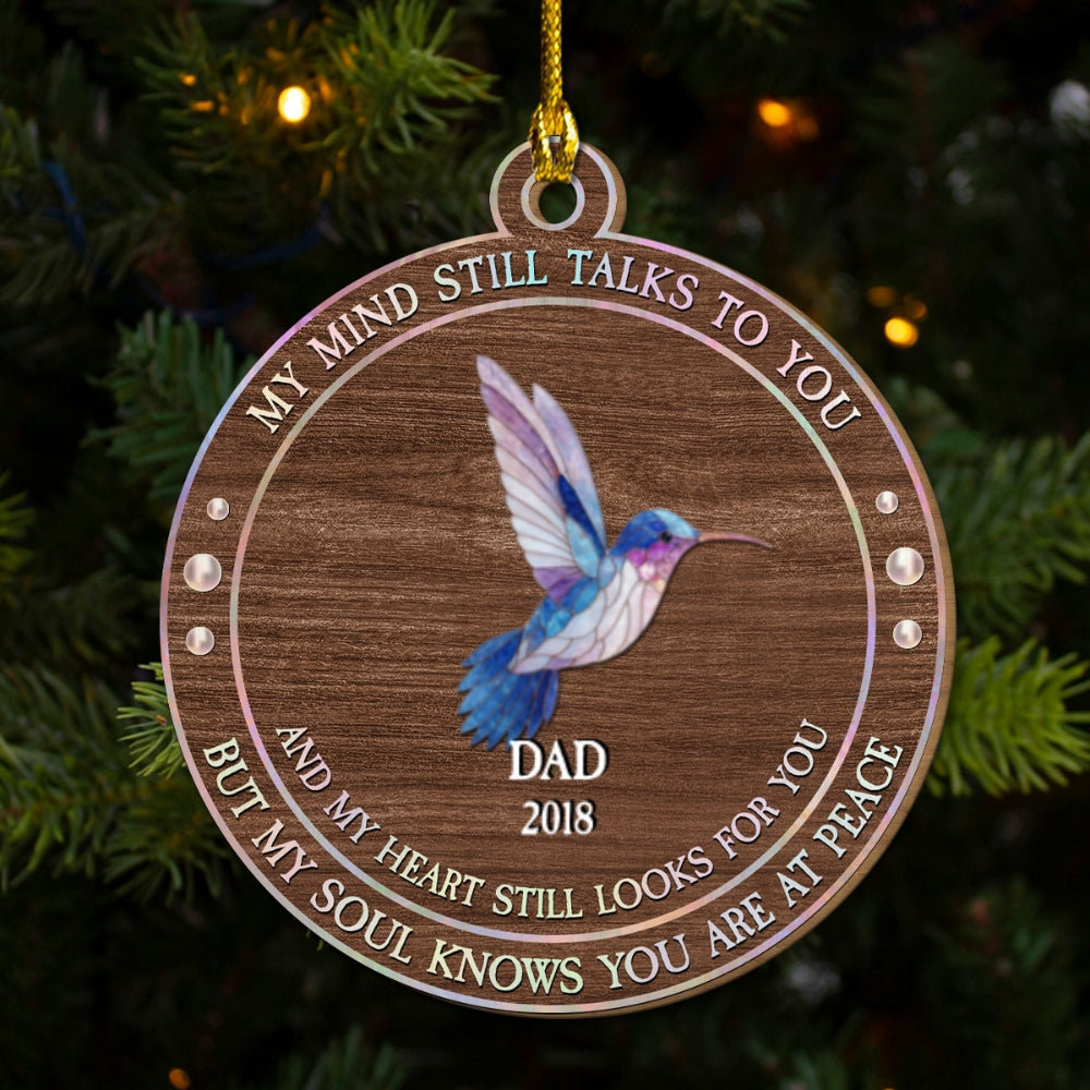 My Mind My Heart Mother Of Pearl - Personalized Custom Freeshape 2-Layered Wood Ornament