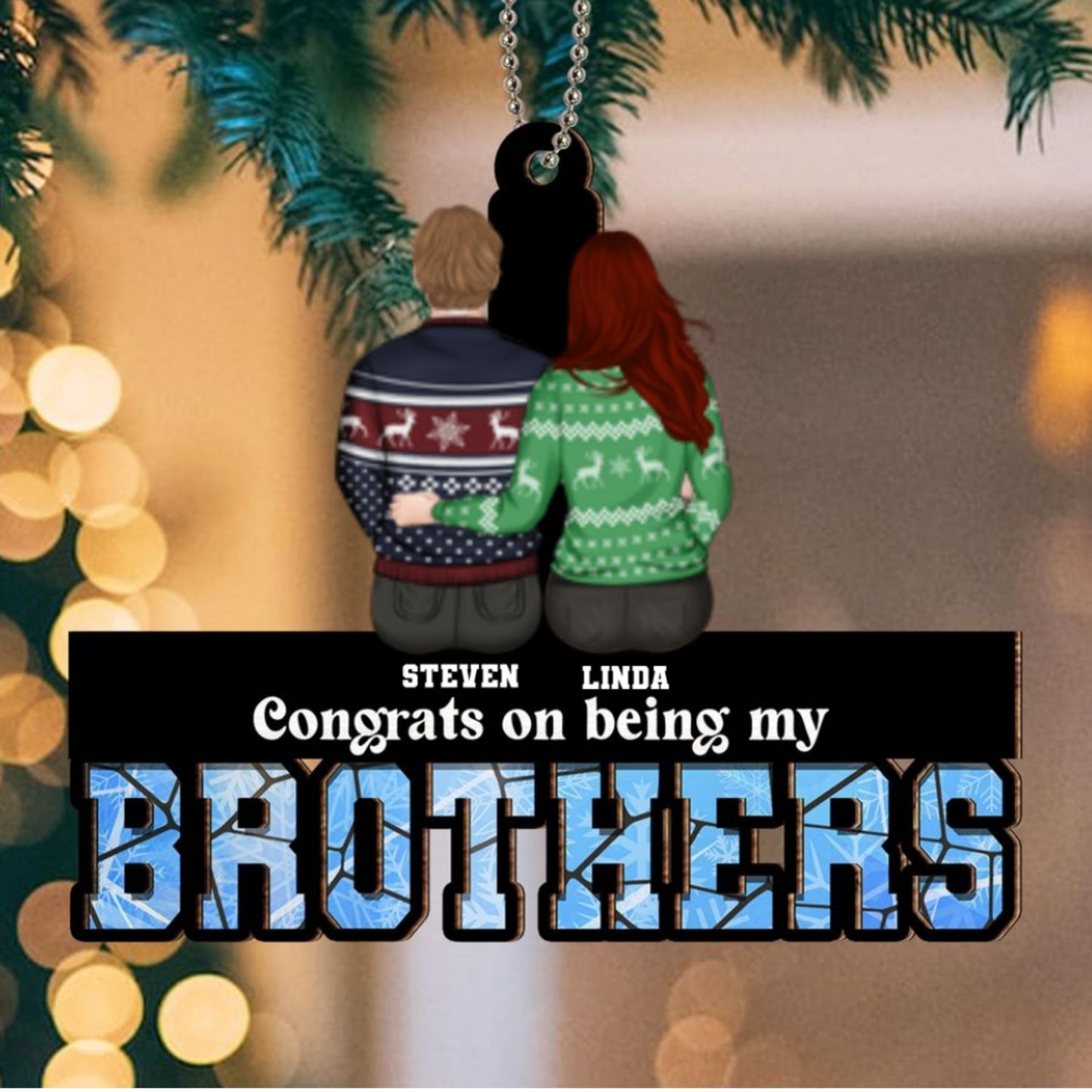 Congrats On Being My Siblings - Personalized Custom Suncatcher Ornament