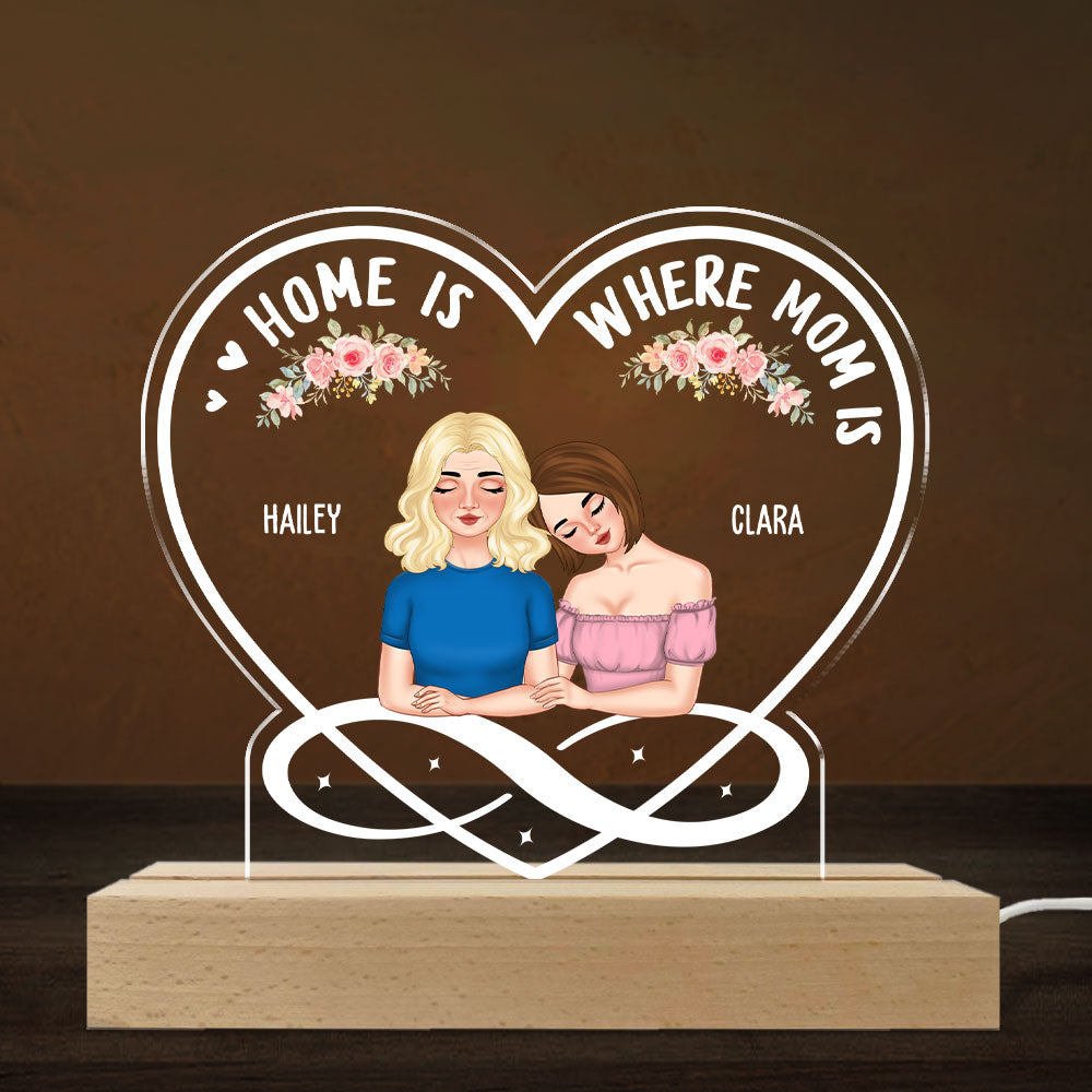 Home Is Where Mom Is - Personalized Custom LED Light