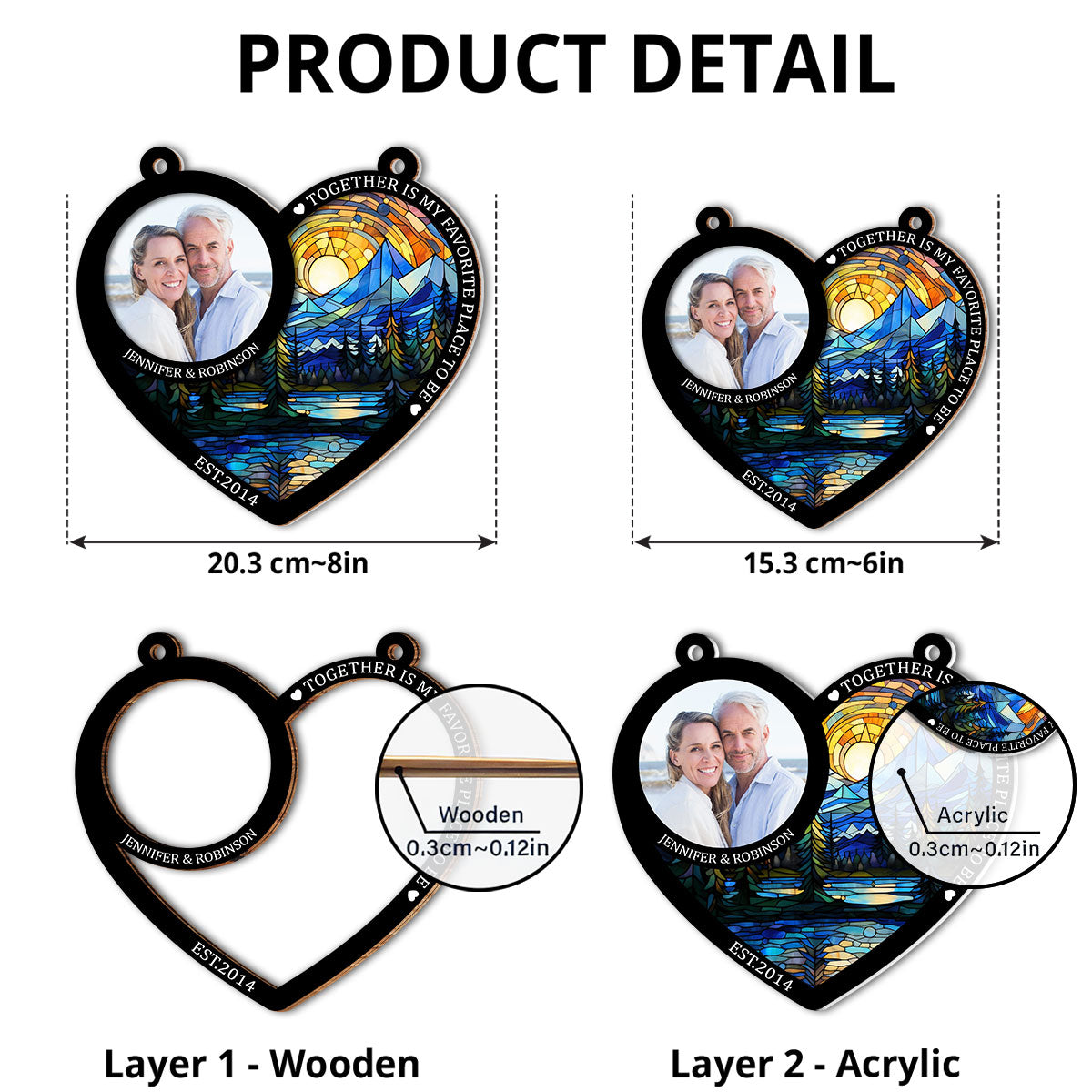 Together We Found Love - Personalized Custom Suncatcher