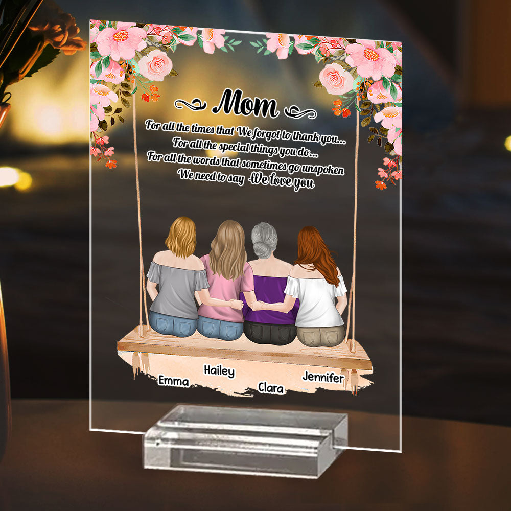 Mom I Love You - Personalized Custom Acrylic Plaque With Base