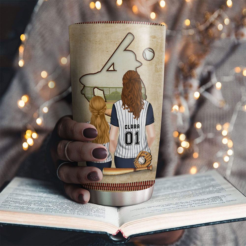 Softball Mom Behind Every Softball Player - Personalized Custom Tumbler