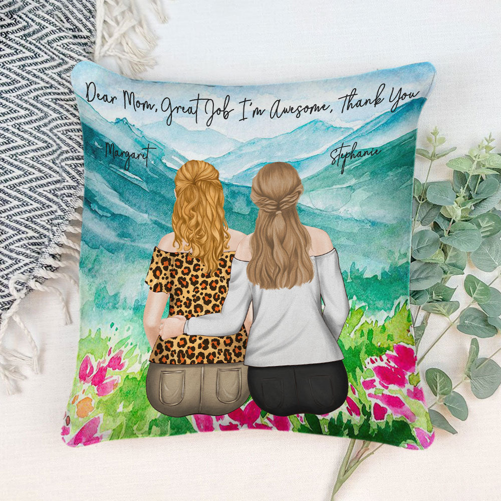 Mother And Daughter Forever Linked Together - Personalized Custom Throw Pillow