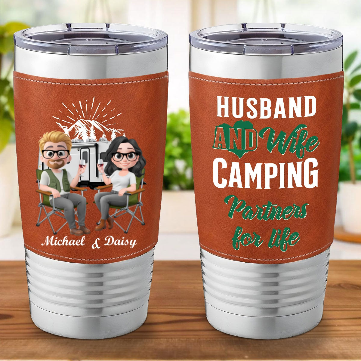 For Life - Personalized Custom Leather Tumbler