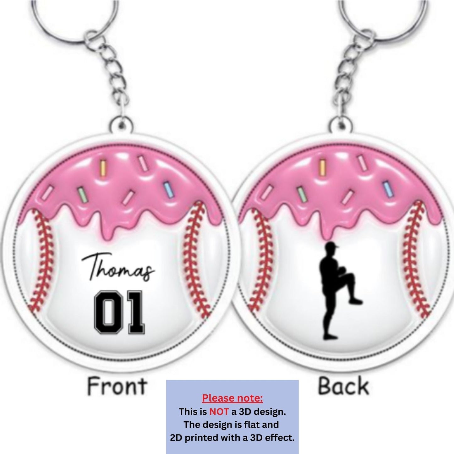 Baseball Unites The Team - Personalized Custom 3D Inflated Effect Acrylic Keychain