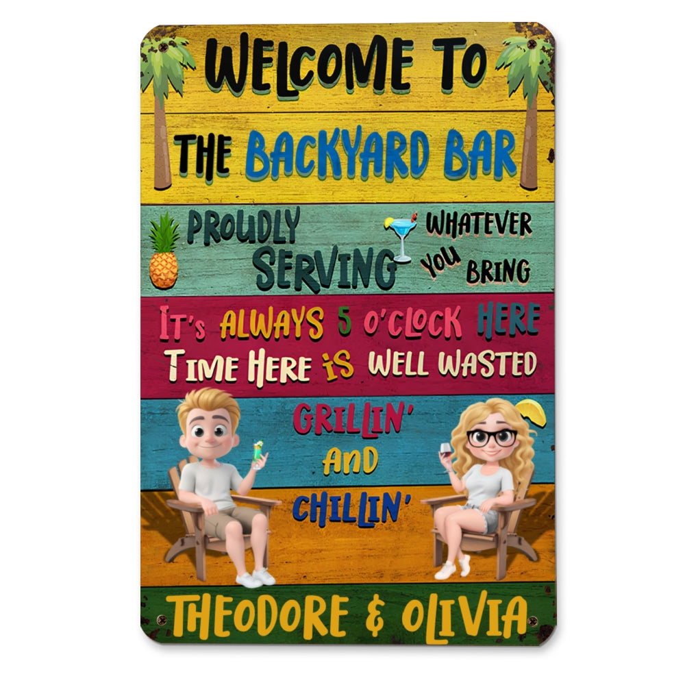 Welcome To The Patio - Personalized Custom Metal Sign