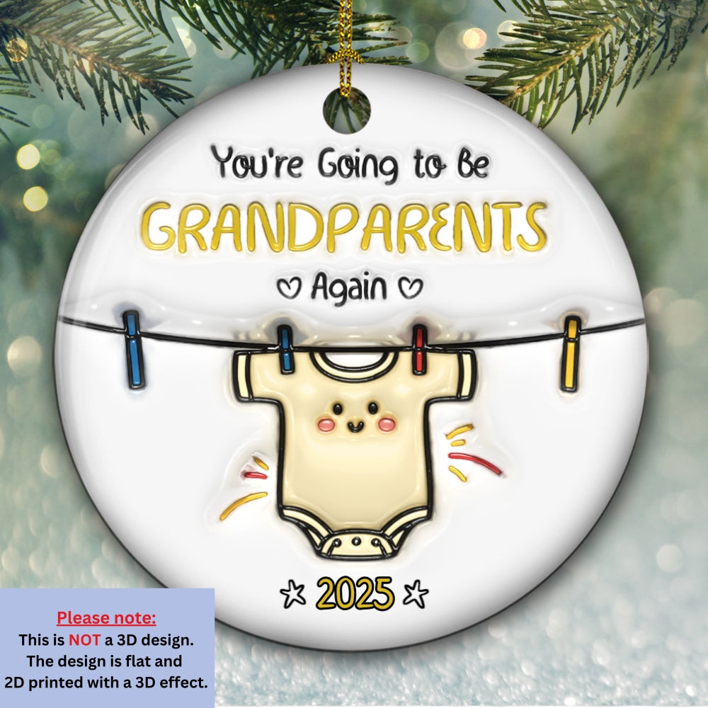 You Are Going To Be Grandparents - Personalized Custom 3D Inflated Ceramic Ornament
