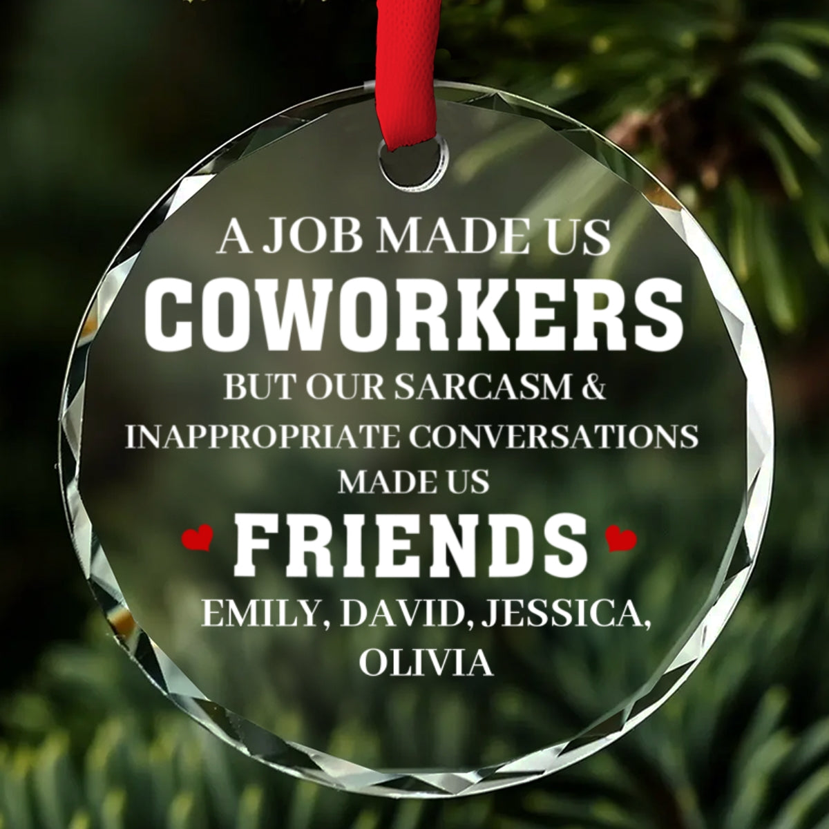 Made Us Friends - Personalized Custom Glass Ornament