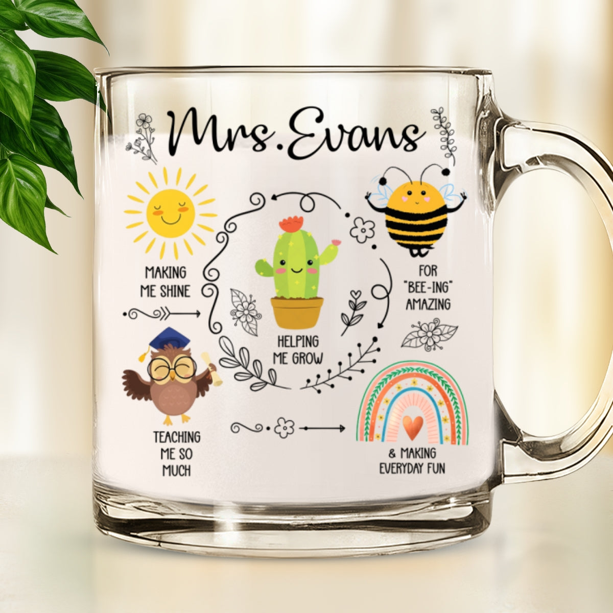 Thank You For Guiding Me - Personalized Custom Glass Mug