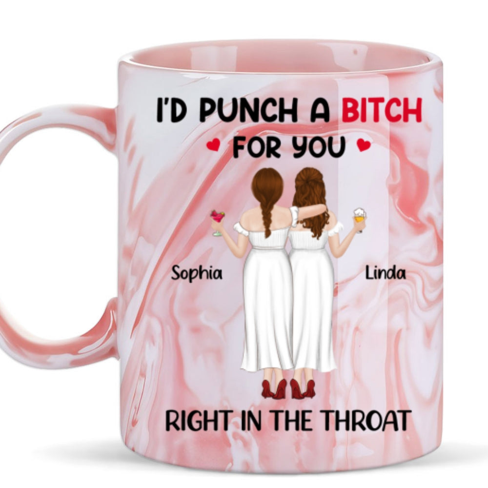 Right In The Throat - Personalized Custom Pink Marble Mug