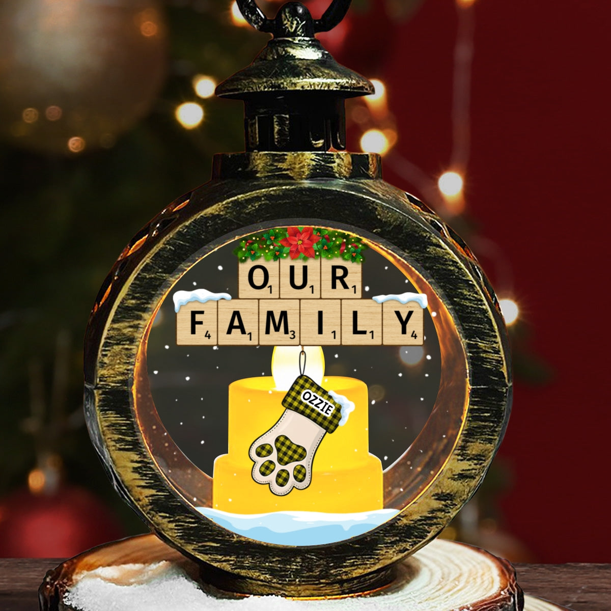 Family Stocking - Personalized Custom Christmas Lantern