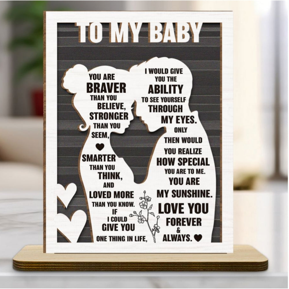 To My Beloved Wife - Personalized Custom 2-Layer Wood Plaque With Flat Base