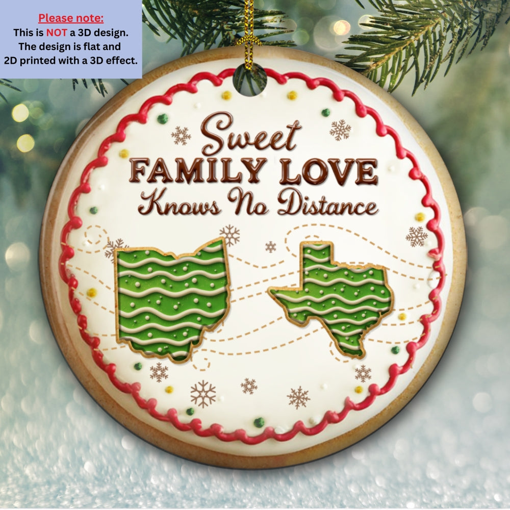 Sweet Family Love - Personalized Custom 3D Effect Ceramic Ornament