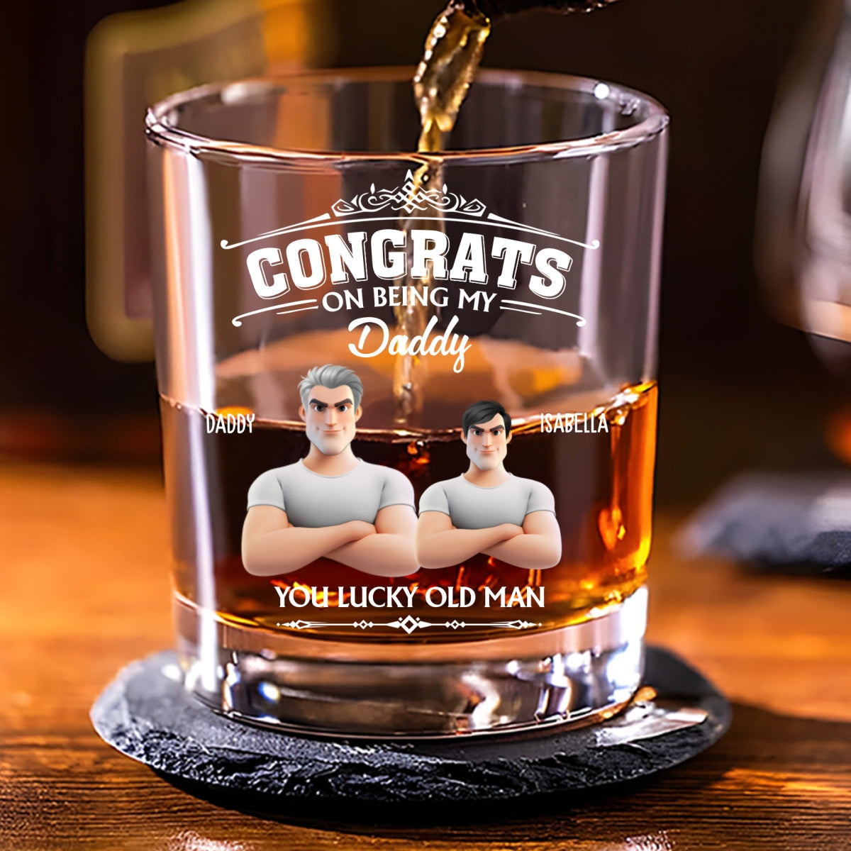 You Lucky Old Man - Personalized Custom Whiskey Glass