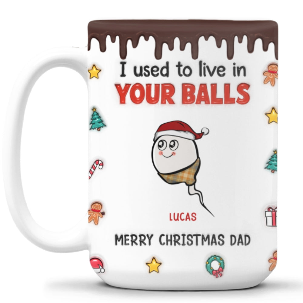 We Used To Lived In Your Balls Merry Christmas - Personalized Custom 3D Inflated Effect Mug