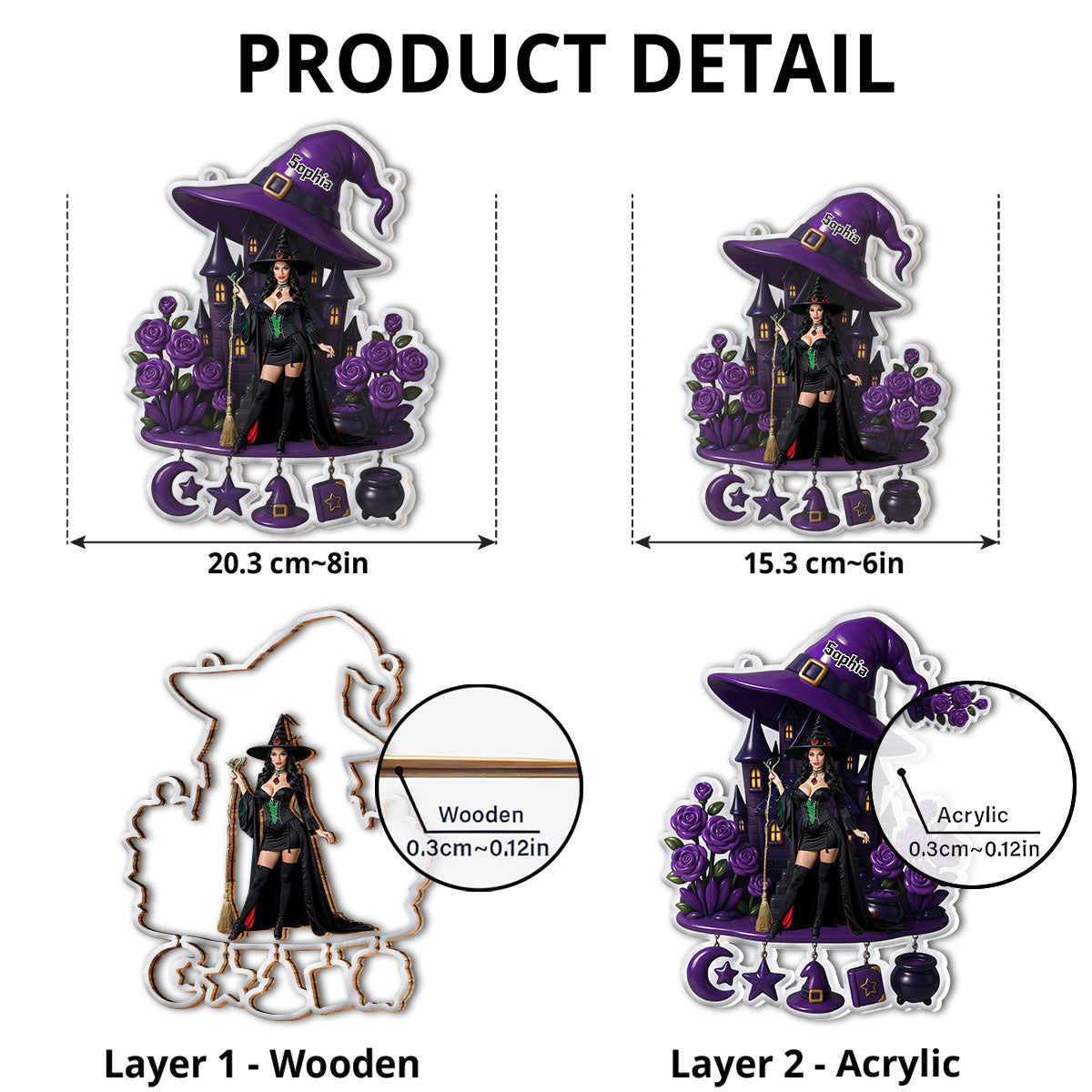 Beautiful Witch - Personalized Custom Suncatcher