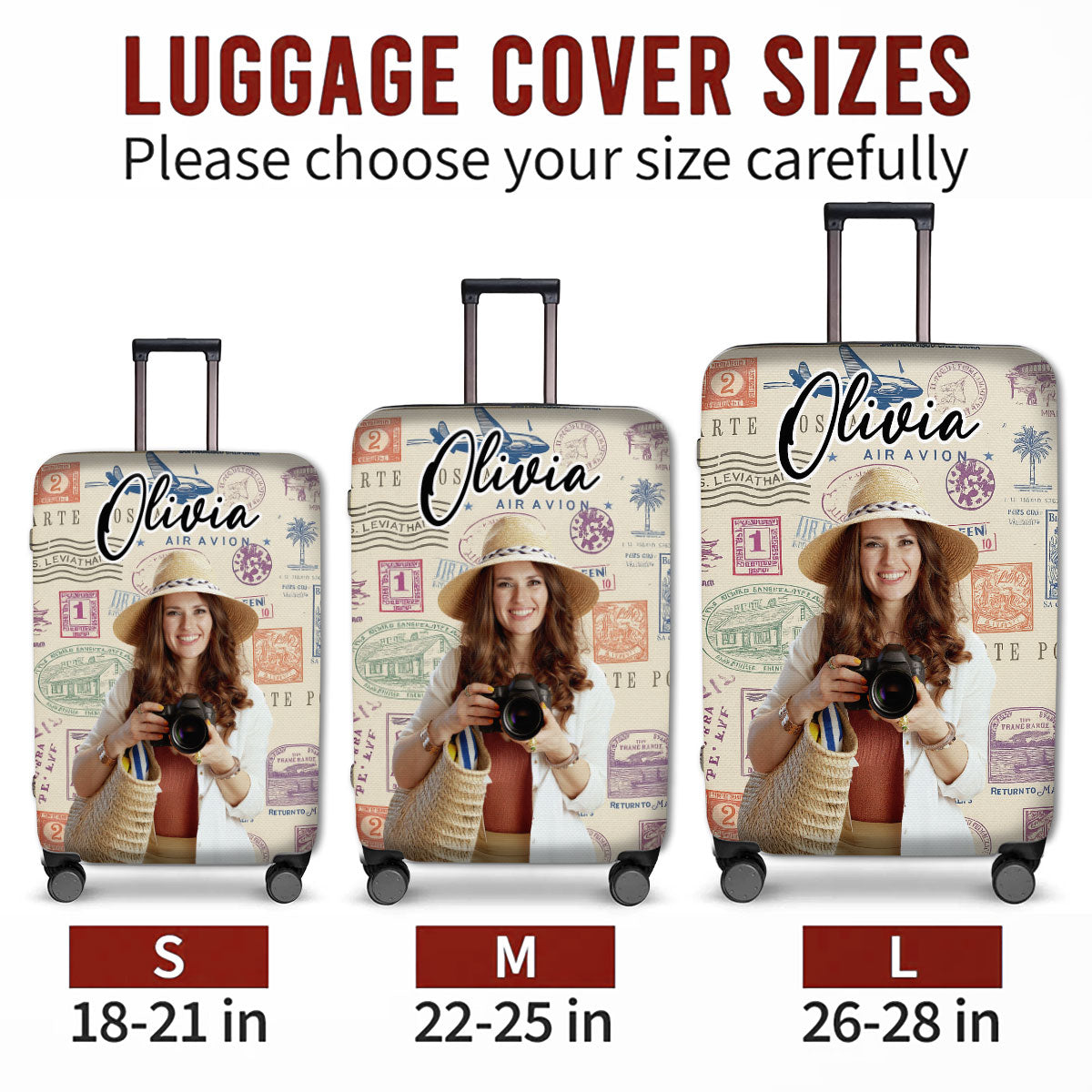 Stamp Collection - Personalized Custom Luggage Cover
