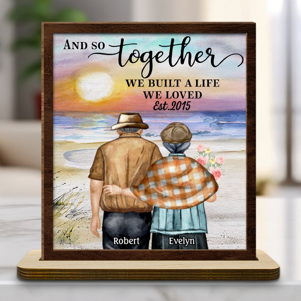Love Forever - Personalized Custom 2-Layer Wood Plaque With Flat Base