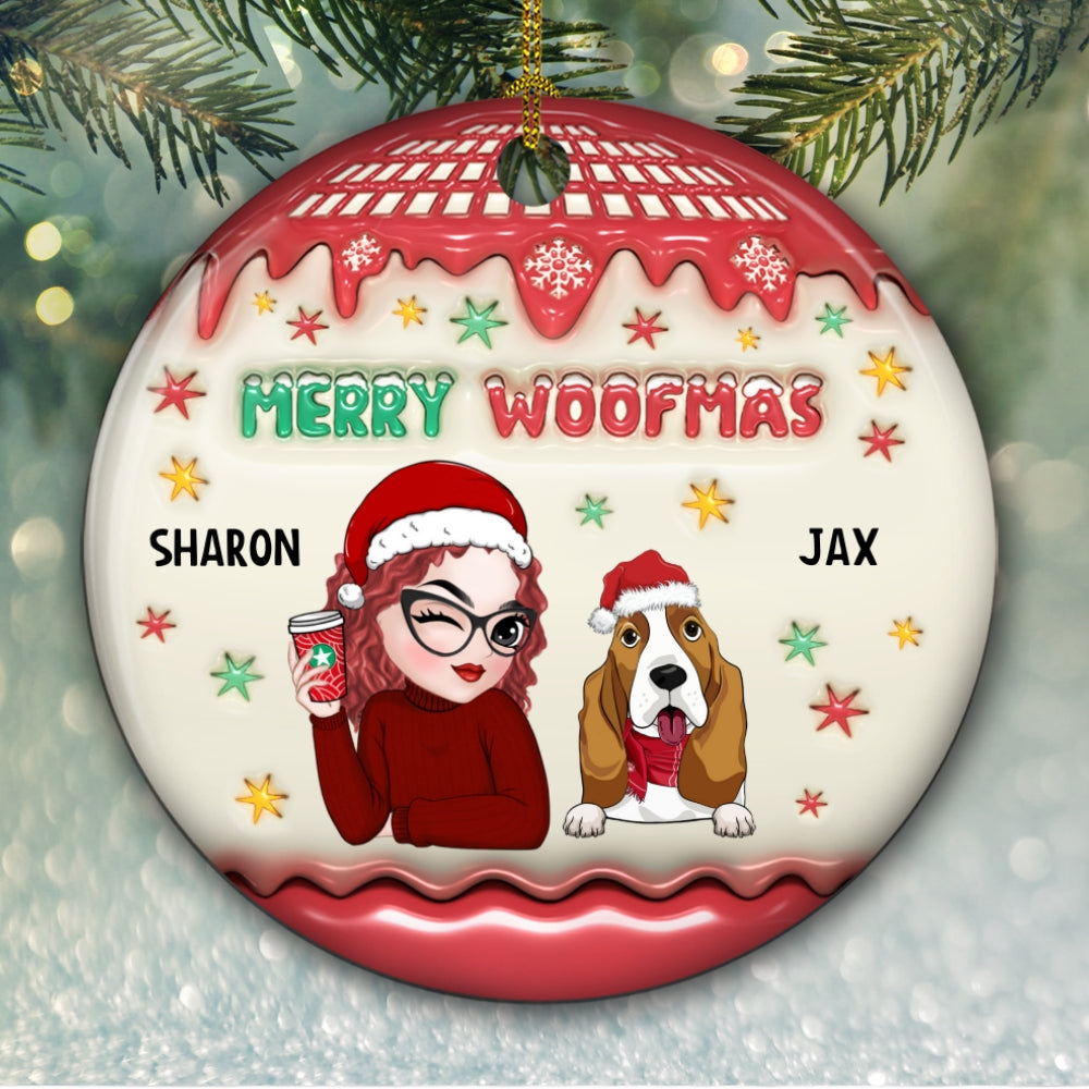 Woofmas Winter - Personalized Custom 3D Inflated Effect Ceramic Ornament