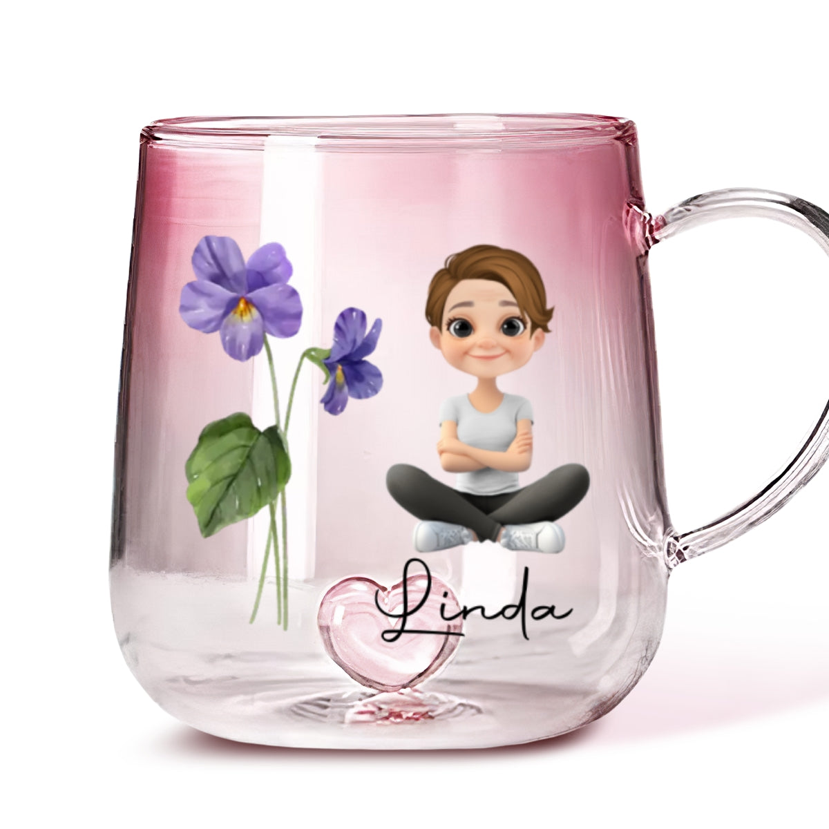 You Are Beautiful Flower - Personalized Custom Pink Gradient Glass Mug