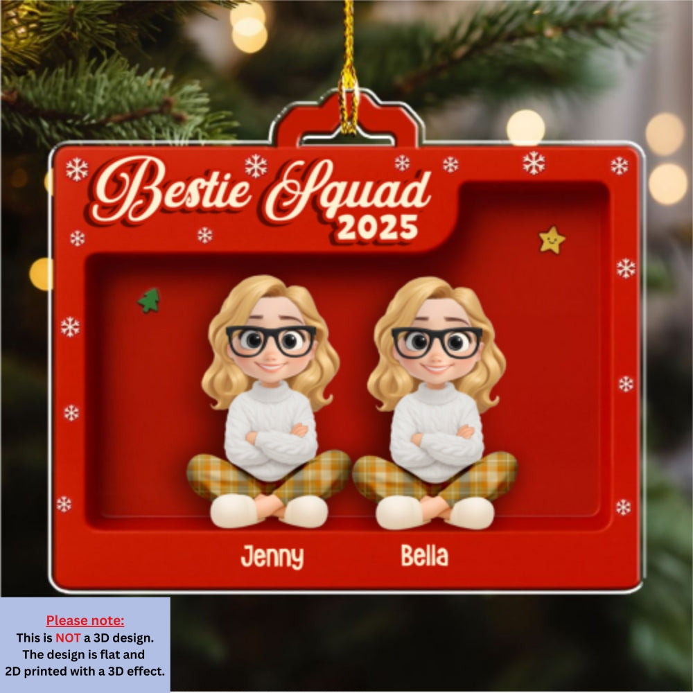 Bestie Squad 2025 - Personalized Custom Acrylic Ornament
