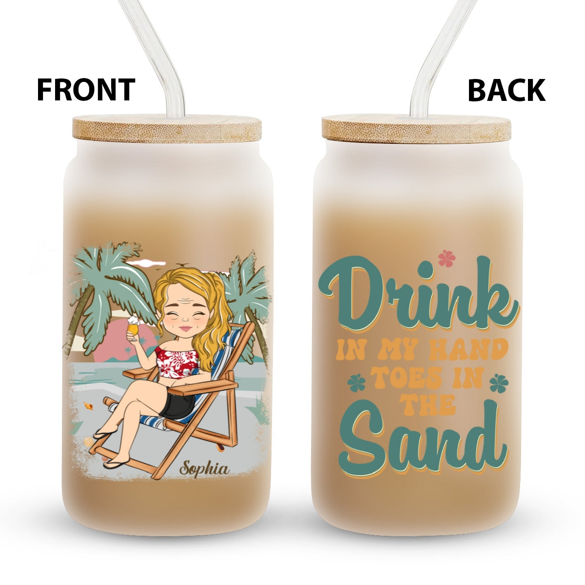 Just A Girl Who Loves Beaches - Personalized Custom Glass Can