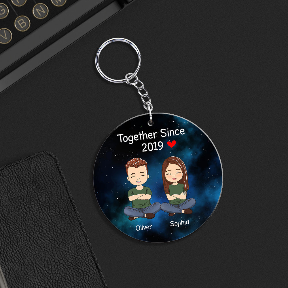 Custom Star Map Together Since - Personalized Custom Acrylic Keychain
