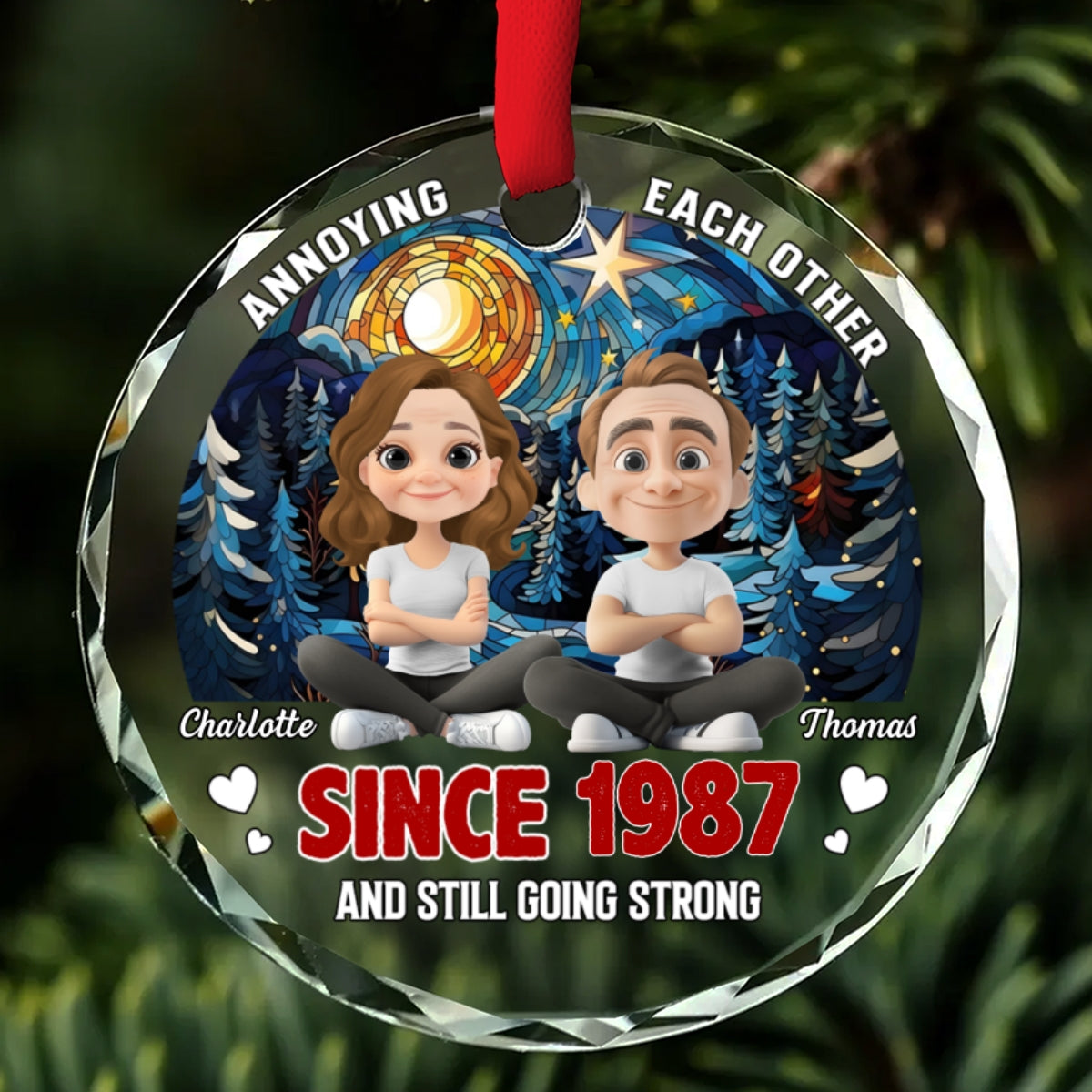 Love You Forever - Personalized Custom Glass Ornament