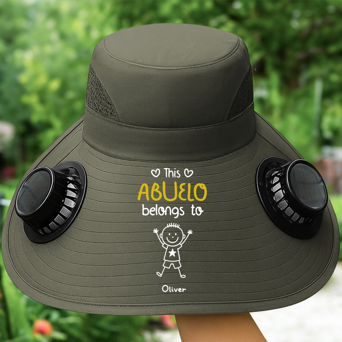 This Grandpa Belongs To Us - Personalized Custom Solar Fan Hat