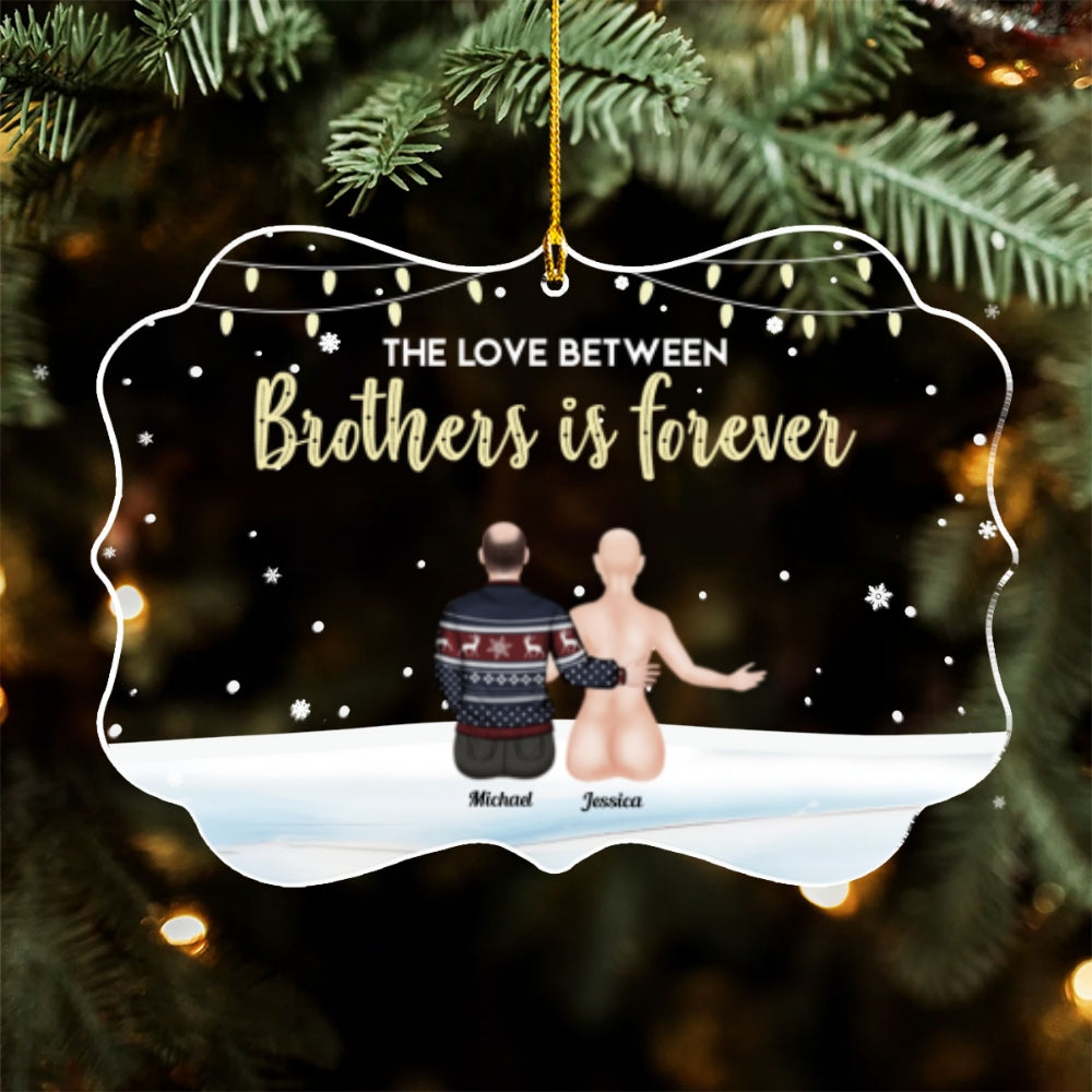 Family Never Apart In Heart - Personalized Custom Acrylic Ornament