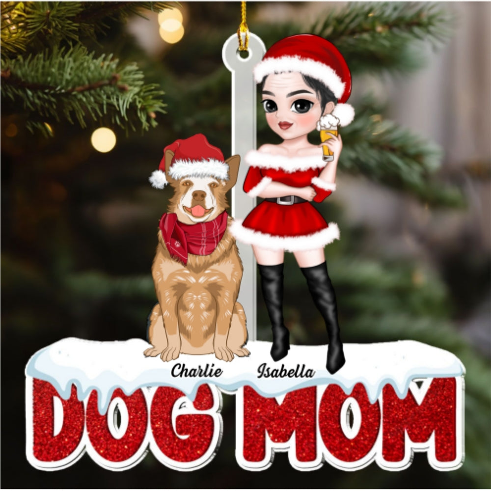 Dog Mom Christmas - Personalized Custom Acrylic Ornament