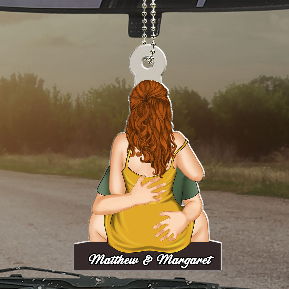 Couple Kissing - Personalized Custom Car Ornament