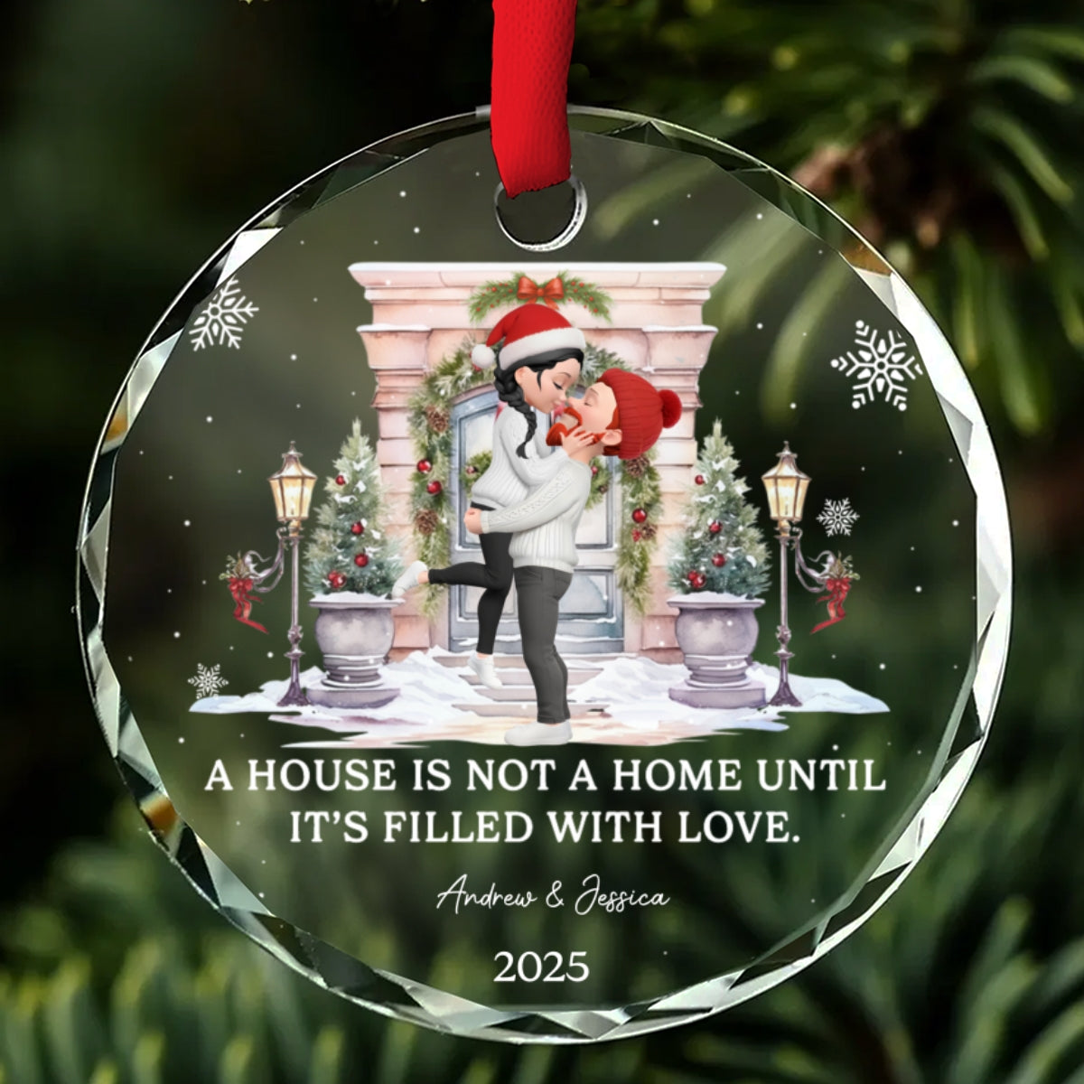 Together We Make A Home - Personalized Custom Glass Ornament
