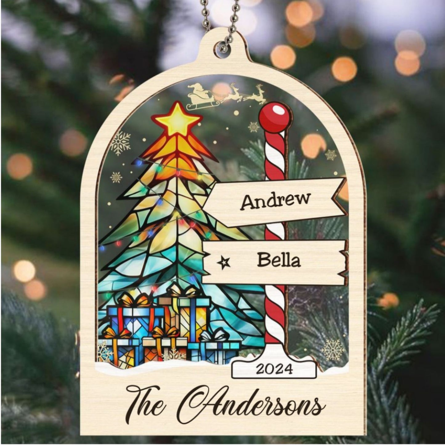 Family Sign - Personalized Custom Suncatcher Ornament