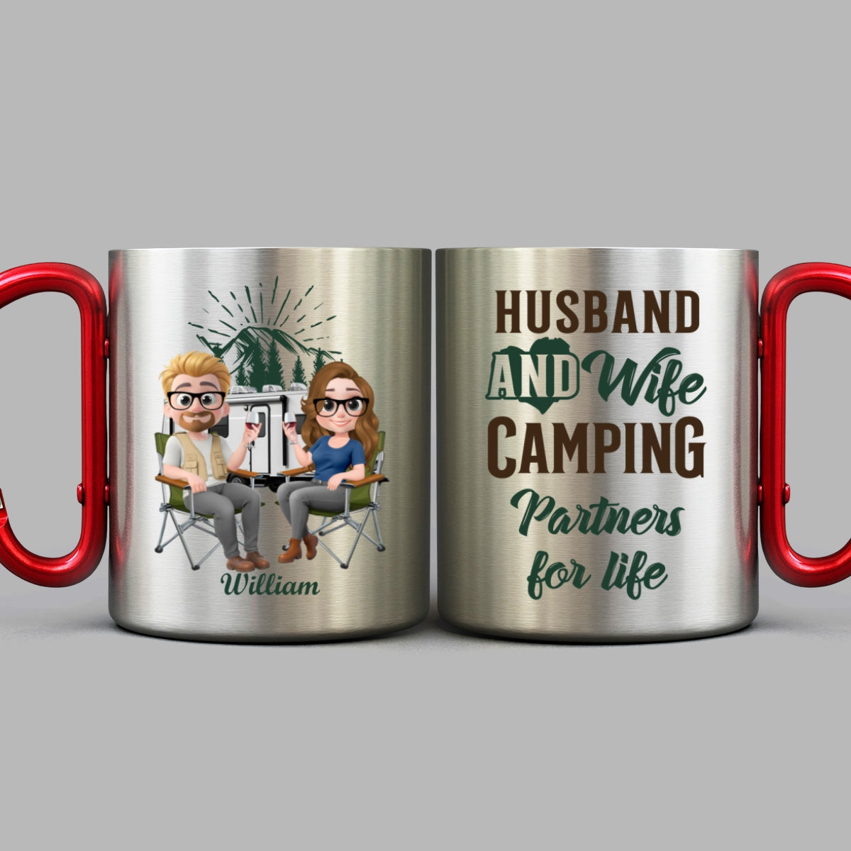 Husband And Wife - Personalized Custom Carabiner Mug