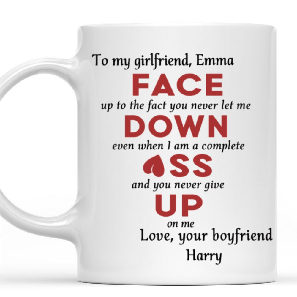 You Never Give Up On Me - Personalized Custom Coffee Mug