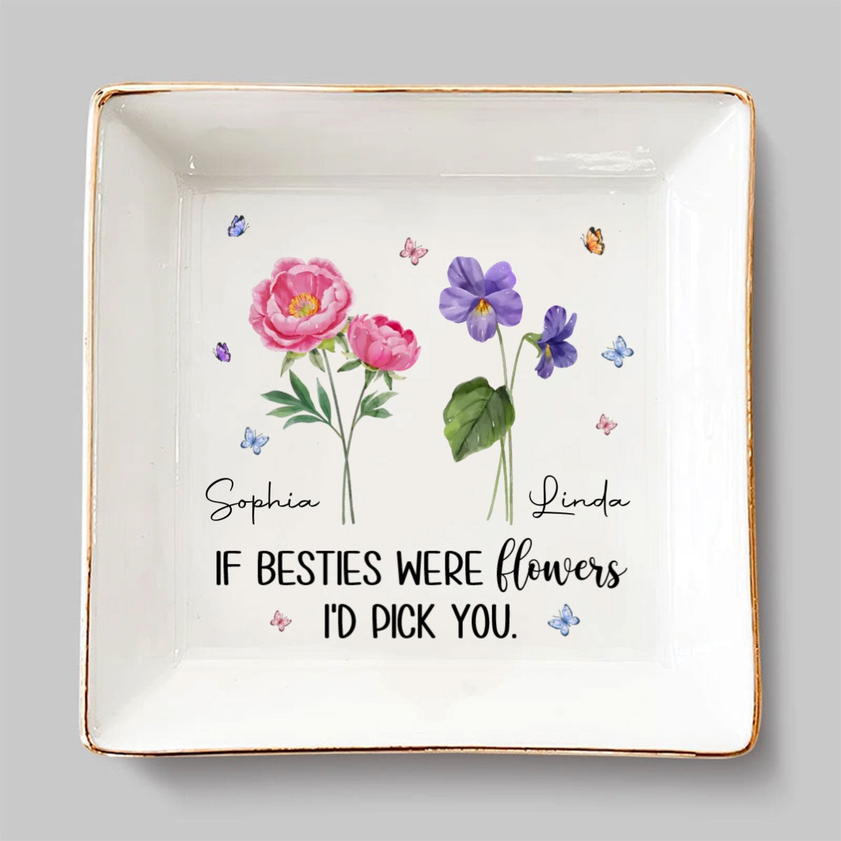 Like Wildflowers, We're Better Together - Personalized Custom Jewelry Dish
