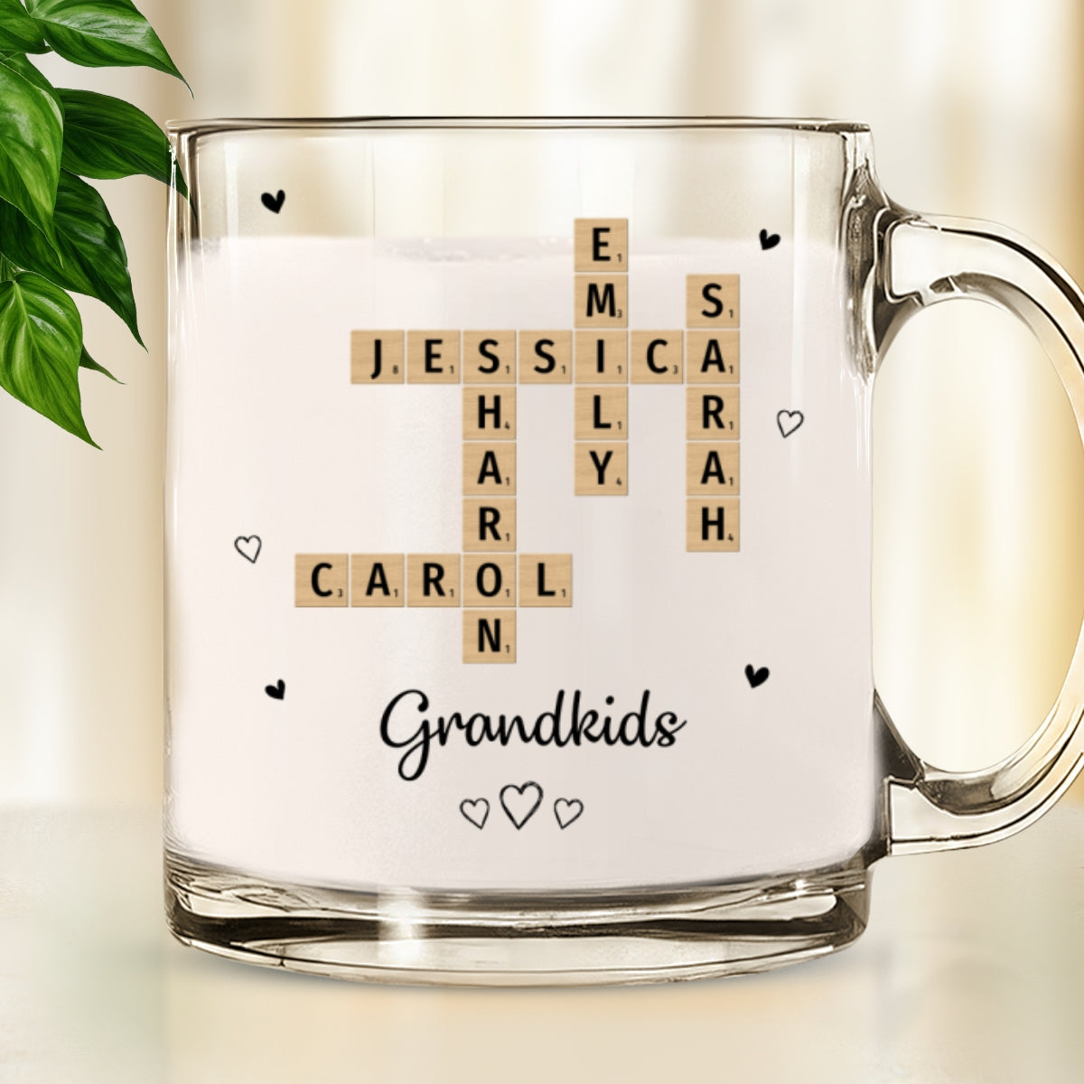 Grandkids Sisters Besties Coworkers Crossword Puzzle - Personalized Custom Glass Mug