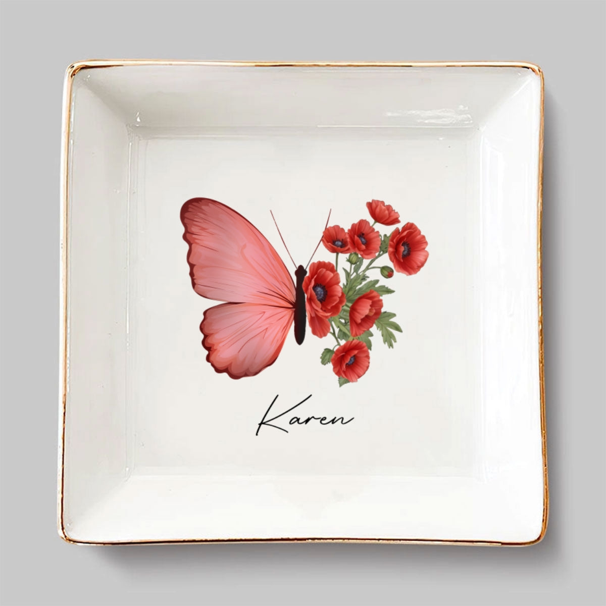 Shine Like A Butterfly - Personalized Custom Jewelry Dish