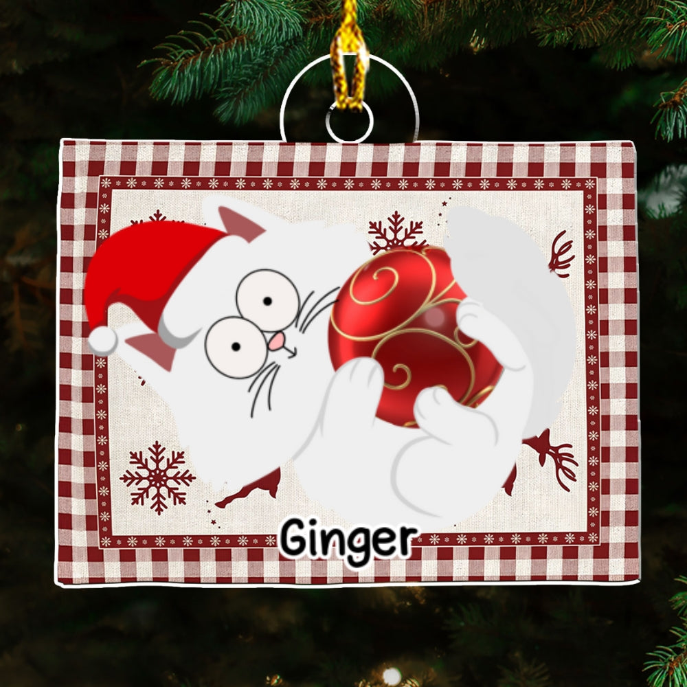 Swinging Cat - Personalized Custom Acrylic Ornament