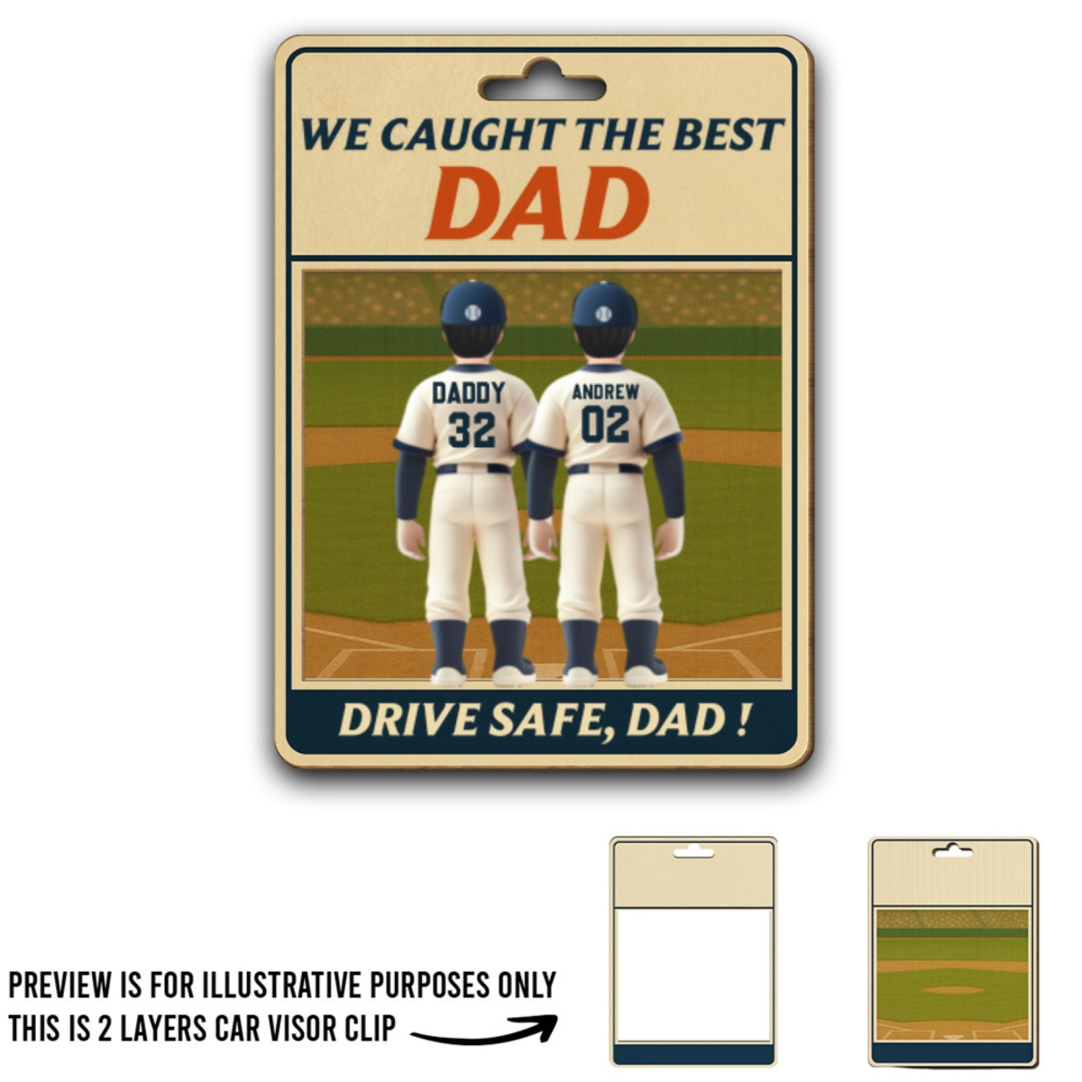 The Best Daddy - Personalized Custom Car Visor Clip