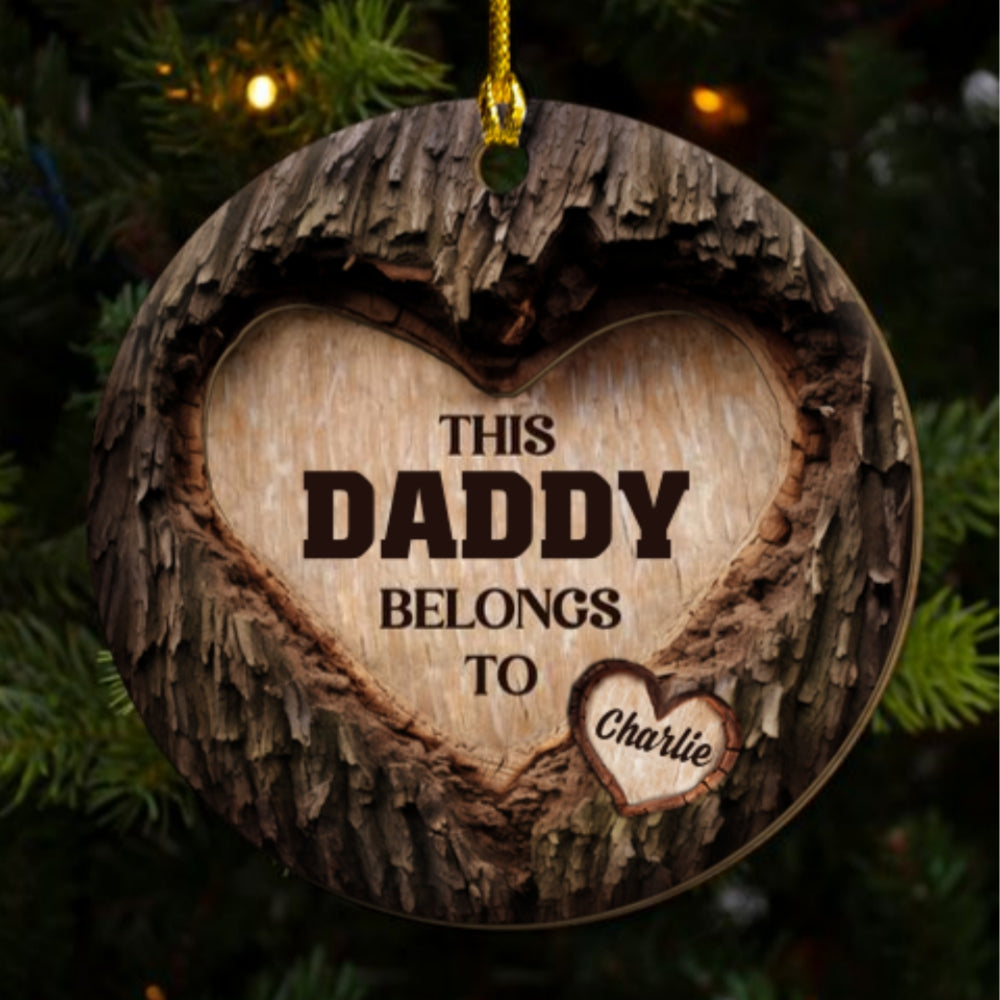 Heart Of Dad - Personalized Custom 2-layered Wood Ornament