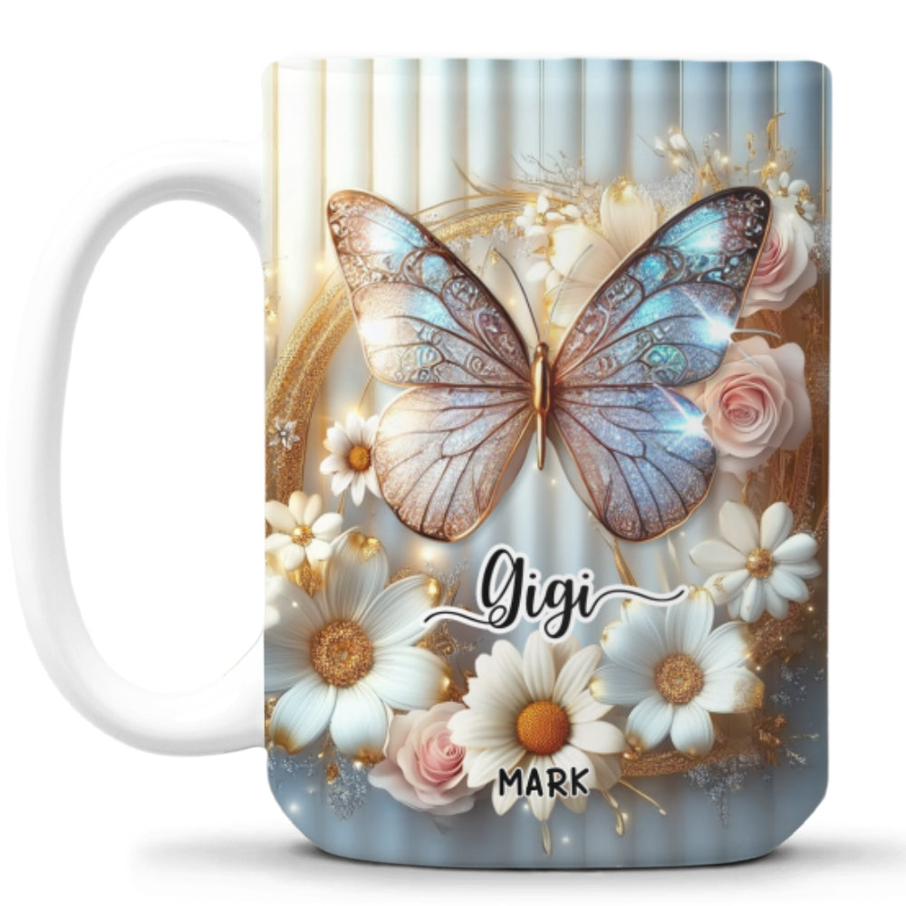 Grandma And Grandkids Beautiful - Personalized Custom 3D Effect Coffee Mug
