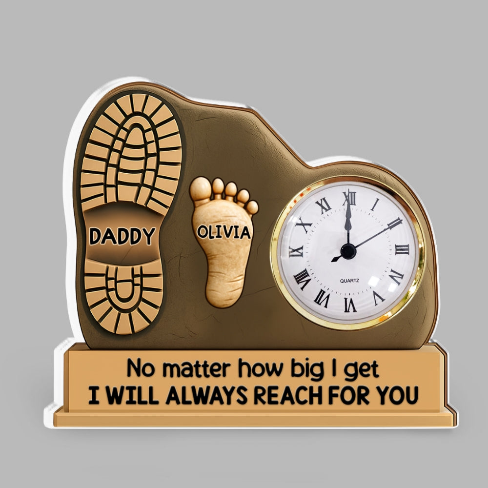 We Will Always Reach For You - Personalized Custom Acrylic Desk Clock Plaque