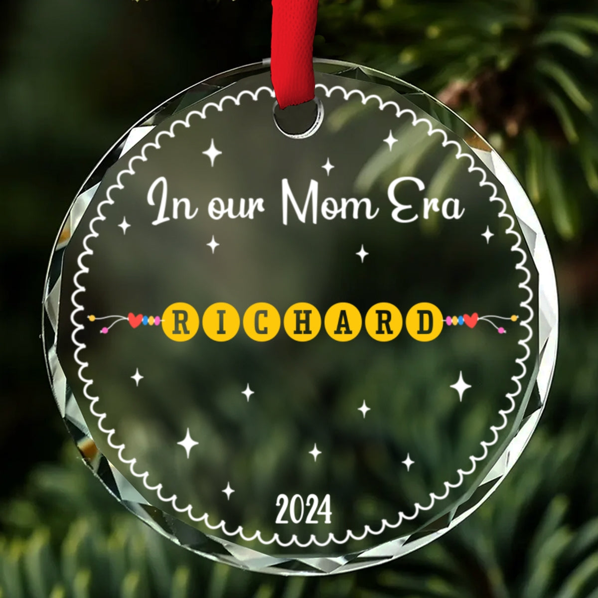 Mommy Era - Personalized Custom Glass Ornament