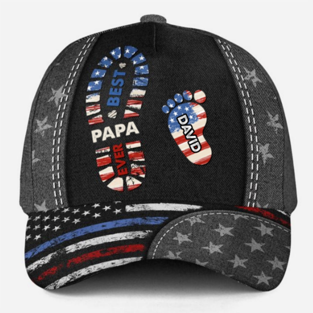 Best Papa Ever Version 2 - Personalized Custom Classic Cap